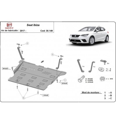 Cubre carter metalico Seat Ibiza (Desde 2017 hasta 2022)