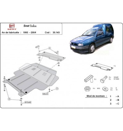 Cubre carter metalico Seat Inca (Desde 1995 hasta 2003)