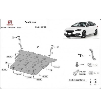 Cubre carter metalico Seat Leon (Desde 2020 hasta 2022)