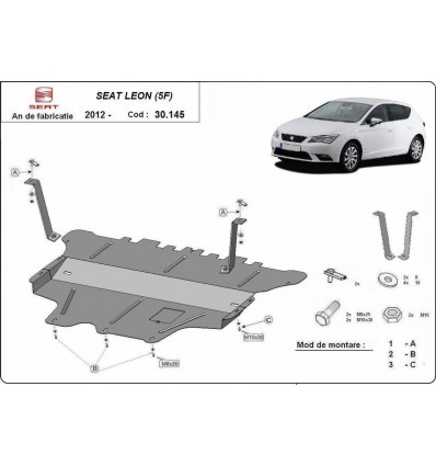 Cubre carter metalico Seat Leon (Desde 2012 hasta 2020)