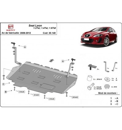 Cubre carter metalico Seat Leon (Desde 2010 hasta 2012)