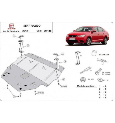 Cubre carter metalico Seat Toledo 4 (Desde 2012 hasta 2019)