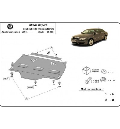 Protección del caja de cambios Skoda Superb (Desde 2001 hasta 2008)