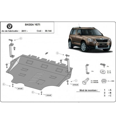 Cubre carter metalico Skoda Yeti (Desde 2011 hasta 2017)