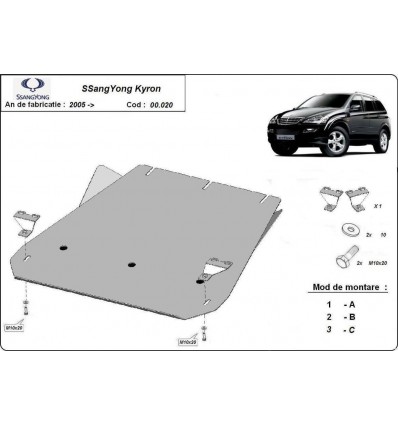 Protección del caja de cambios SsangYong Kyron (Desde 2005 hasta 2014)