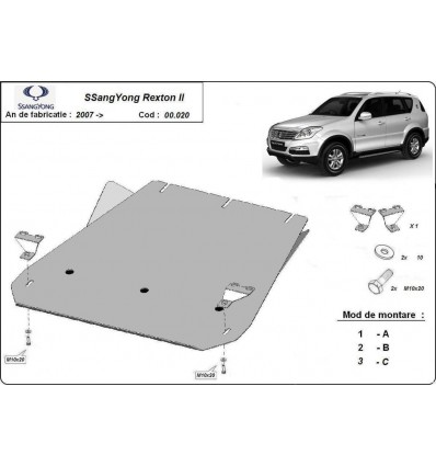 Protección del caja de cambios SsangYong Rexton 2 (Desde 2007 hasta 2017)