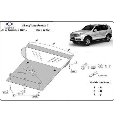 Cubre carter metalico SsangYong Rexton 2 (Desde 2007 hasta 2017)