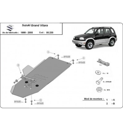 Protección del caja de cambios Suzuki Grand Vitara (Desde 1999 hasta 2005)