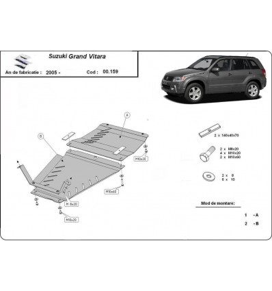 Protección de caja de cambios y transferencia Suzuki Grand Vitara 2 (Desde 2005 hasta 2019)