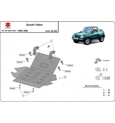 Cubre carter metalico Suzuki Vitara (Desde 1988 hasta 1999)