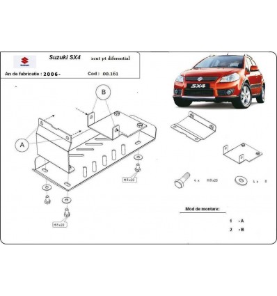 Protección del diferencial Suzuki SX 4 (Desde 2006 hasta 2013)