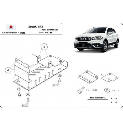 Protección del diferencial trasero Suzuki SX4 (Desde 2016 hasta 2022)