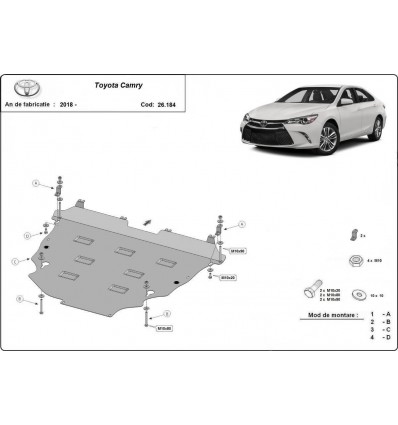 Cubre carter metalico Toyota Camry (Desde 2018 hasta 2022)