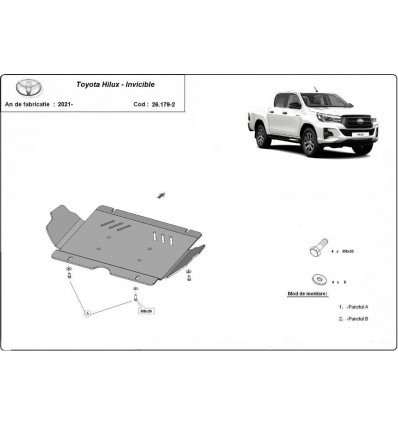 Cubre carter aluminio Toyota Hilux Invincible (Desde 2021 hasta 2022)