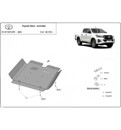 Protección aluminio del caja de cambios Toyota Hilux Invincible (Desde 2021 hasta 2022)