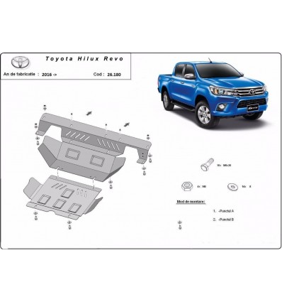 Cubre carter metalico Toyota Hilux Revo (Desde 2016 hasta 2022)