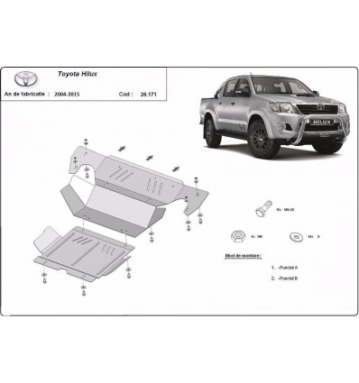 Cubre carter metalico Toyota Hilux (Desde 2004 hasta 2015)