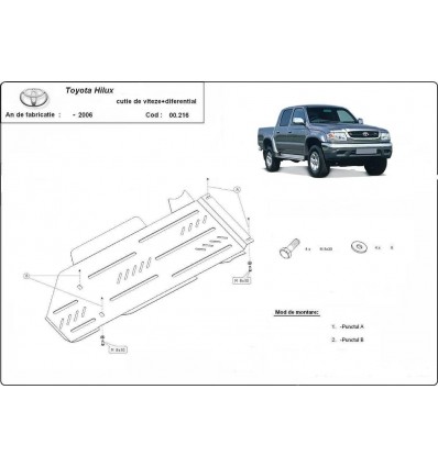 Protección de caja de cambios y diferencial Toyota Hilux (Desde 2000 hasta 2004)