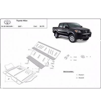 Cubre carter metalico Toyota Hilux (Desde 2004 hasta 2015)