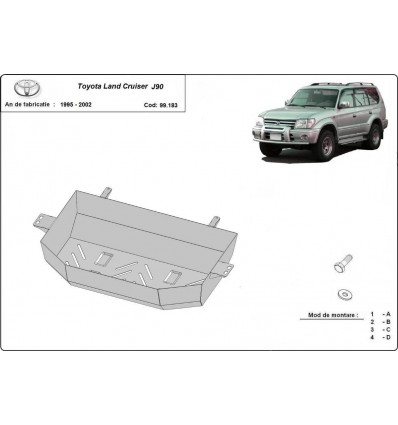 Protección del depósito de combustible Toyota Land Cruiser J90 (Desde 1995 hasta 2002)