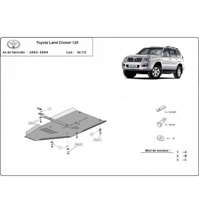 Protección del caja de cambios Toyota Land Cruiser J120 (Desde 2002 hasta 2009)