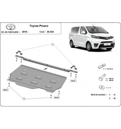 Cubre carter metalico Toyota Proace Verso (Desde 2016 hasta 2020)