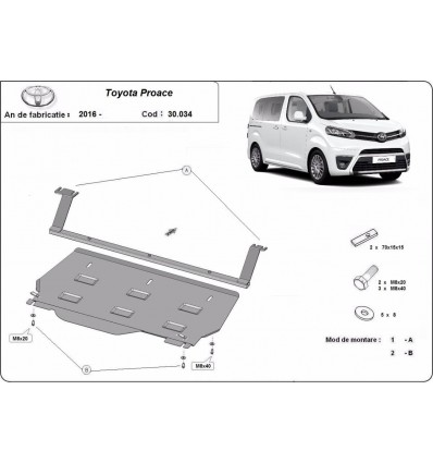 Cubre carter metalico Toyota Proace Furgoneta (Desde 2016 hasta 2019)