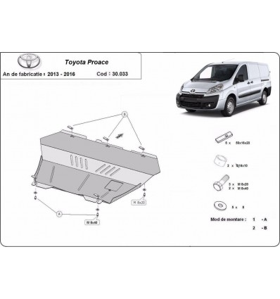 Cubre carter metalico Toyota Proace (Desde 2016 hasta 2019)