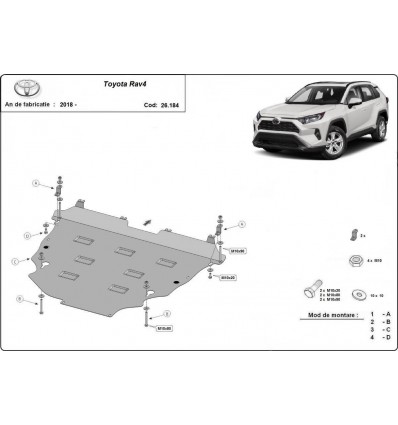 Cubre carter metalico Toyota Rav4 (Desde 2018 hasta 2022)