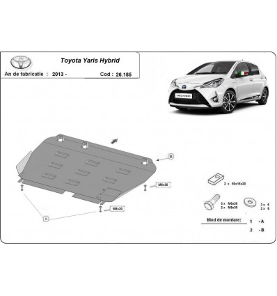 Cubre carter metalico Toyota Yaris XP150 (Desde 2013 hasta 2022)