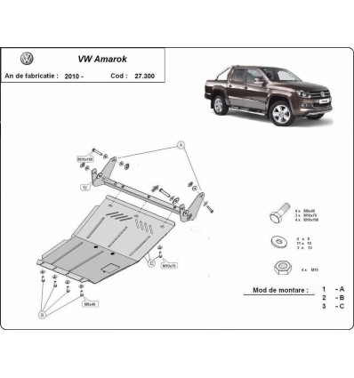 Cubre carter metalico Volkswagen Amarok (Desde 2010 hasta 2022)