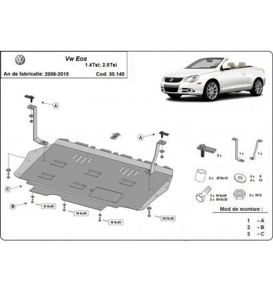 Cubre carter metalico Volkswagen Eos (Desde 2006 hasta 2015)