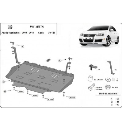 Cubre carter metalico VW Jetta (Desde 2005 hasta 2011)