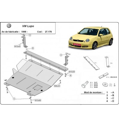 Cubre carter metalico VW Lupo (Desde 1999 hasta 2005)