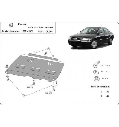 Protección del caja de cambios manuale VW Passat B5, B5.5 (Desde 1997 hasta 2005)