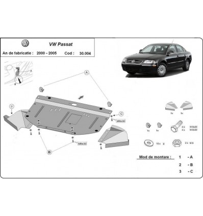 Cubre carter metalico VW Passat B5.5 (Desde 2001 hasta 2005)