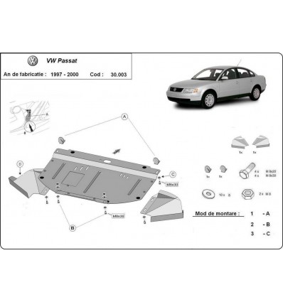 Cubre carter metalico VW Passat B5 (Desde 1997 hasta 2000)