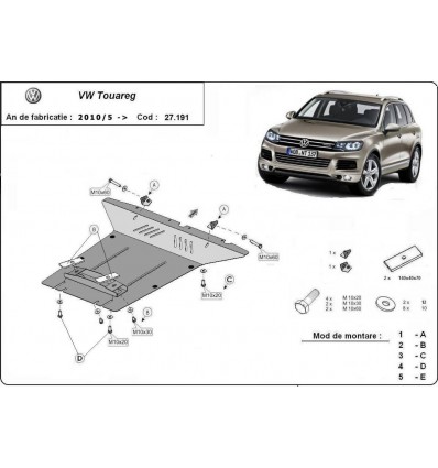 Cubre carter metalico VW Touareg (Desde 2010 hasta 2018)