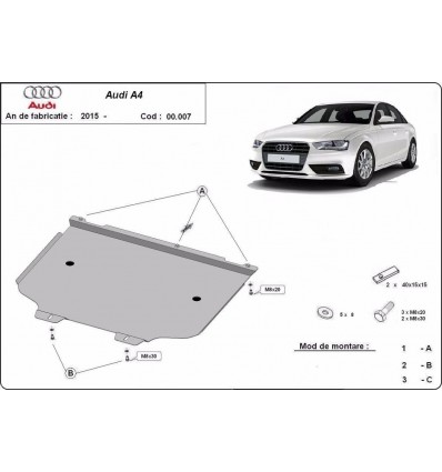 Protección del caja de cambios Audi A4 B9 (Desde 2015 hasta 2022)