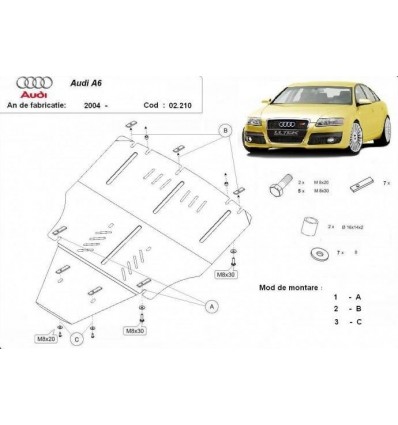 Cubre carter metalico Audi A6 (Desde 2004 hasta 2011)