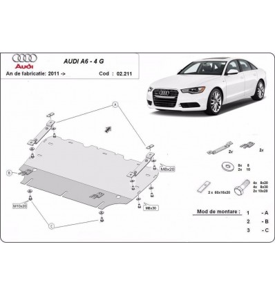 Cubre carter metalico Audi A6 (Desde 2011 hasta 2018)