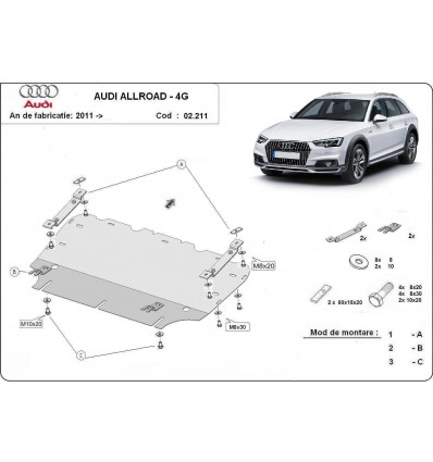 Cubre carter metalico Audi All Road A6 (Desde 2011 hasta 2018)