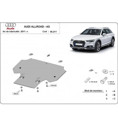 Protección del caja de cambios Audi All Road A6 (Desde 2011 hasta 2018)