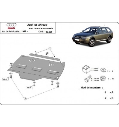 Protección del caja de cambios Audi Allroad A6 (Desde 2000 hasta 2005)