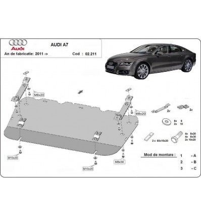 Cubre carter metalico Audi A7 (Desde 2011 hasta 2018)