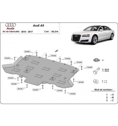 Protección del caja de cambios Audi A8 (Desde 2010 hasta 2017)