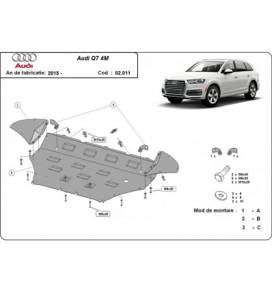 Cubre carter metalico Audi Q7 (Desde 2015 hasta 2022)