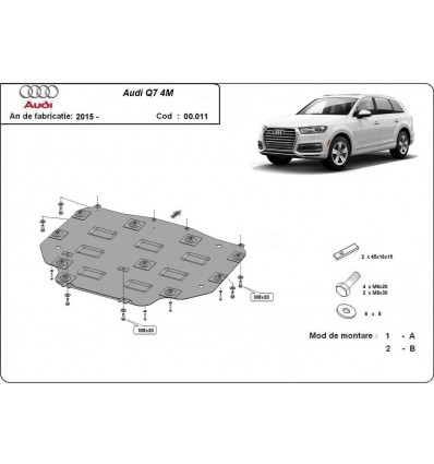 Protección del caja de cambios Audi Q7 (Desde 2015 hasta 2022)