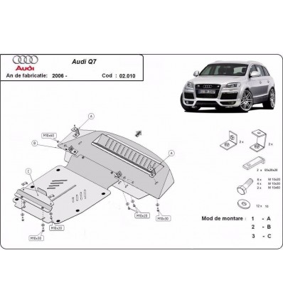 Cubre carter metalico Audi Q7 S-Line (Desde 2006 hasta 2015)