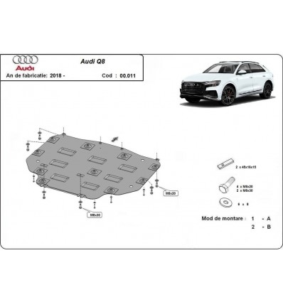 Protección del caja de cambios Audi Q8 (Desde 2018 hasta 2020)